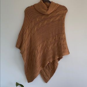 Cowl Neck Knit Poncho